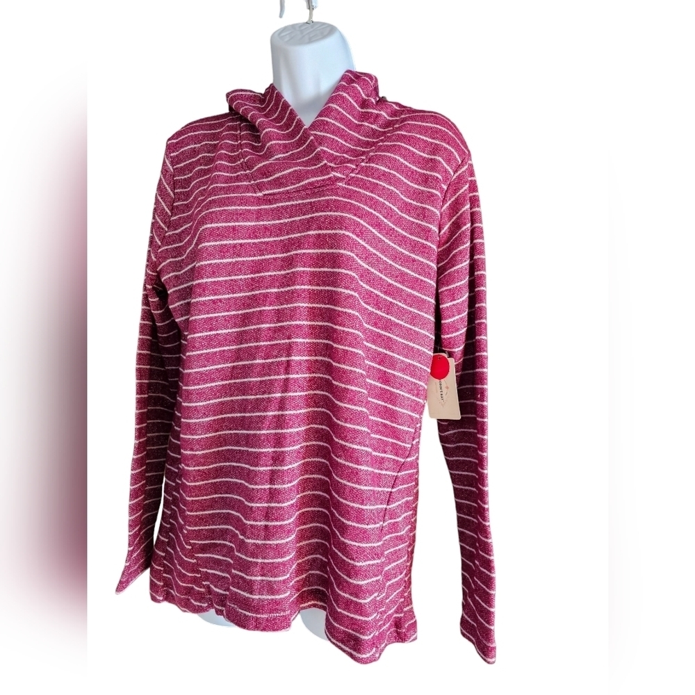 St. John's Bay active size large maroon top with hoodie NWT